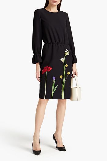 BOUTIQUE MOSCHINO Wrap-effect floral-print satin-crepe dress