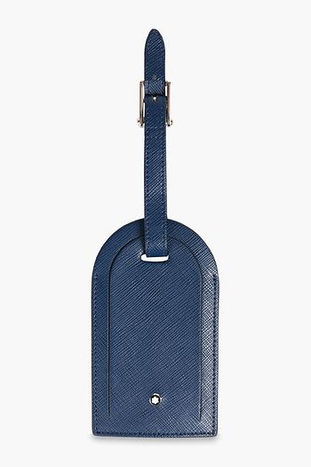 MONTBLANC Logo-appliquéd textured-leather luggage tag