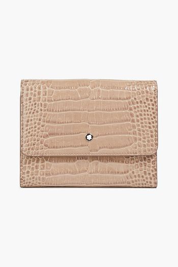 MONTBLANC Logo-appliquéd croc-effect leather wallet