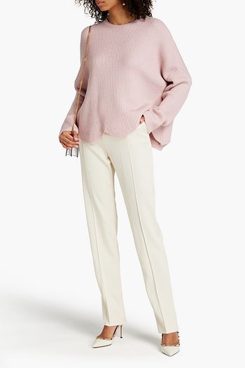 VALENTINO Satin-crepe straight-leg pants