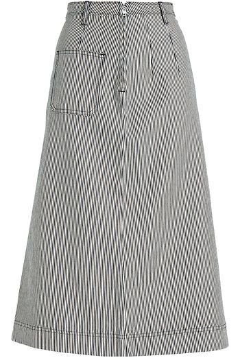 ALEXACHUNG Striped denim skirt