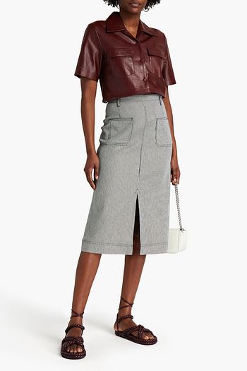 ALEXACHUNG Striped denim skirt