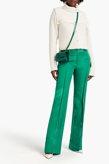 VALENTINO Pleated twill bootcut pants