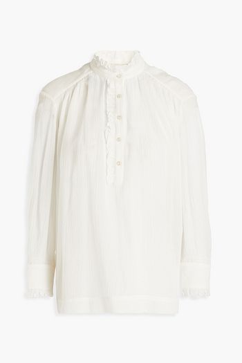 VANESSA BRUNO Ruffled cotton and silk-blend crepon blouse