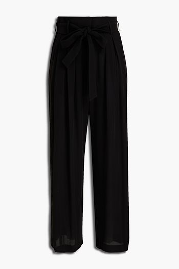 VALENTINO Pleated silk-cady wide-leg pants