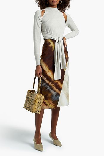 REJINA PYO Morgan tie-front cutout merino wool sweater
