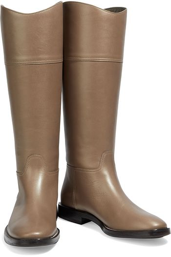 BRUNELLO CUCINELLI Bead-embellished leather knee boots