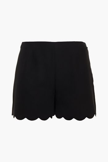 VALENTINO Scalloped silk-crepe shorts