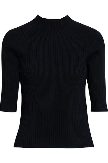 DION LEE Ribbed-knit ponte top