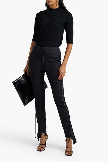 DION LEE Ribbed-knit ponte top