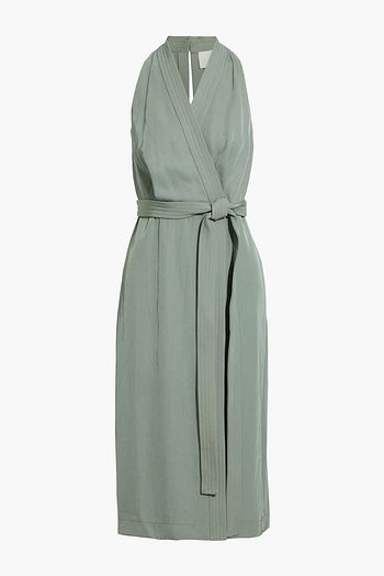 DION LEE Wrap-effect twill midi dress