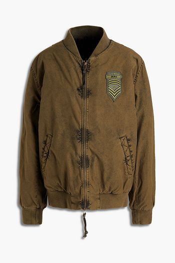 MR & MRS ITALY Bomberjacke aus Baumwoll-Canvas mit Shearling-Futter