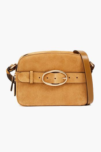 VANESSA BRUNO Buckle-embellished suede shoulder bag