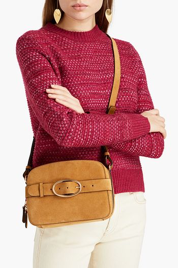 VANESSA BRUNO Buckle-embellished suede shoulder bag
