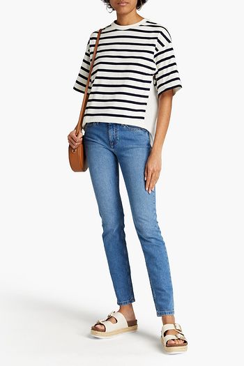VANESSA BRUNO Poplin-paneled striped cotton-jersey top