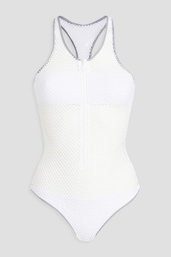 MELISSA ODABASH Jersey-paneled mesh swimsuit