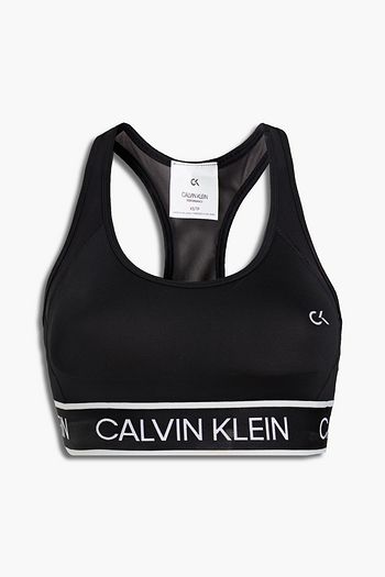 CALVIN KLEIN PERFORMANCE Mesh-paneled stretch-jersey sports bra