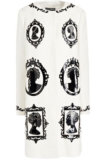 DOLCE & GABBANA Appliquéd cotton-blend cloqué coat