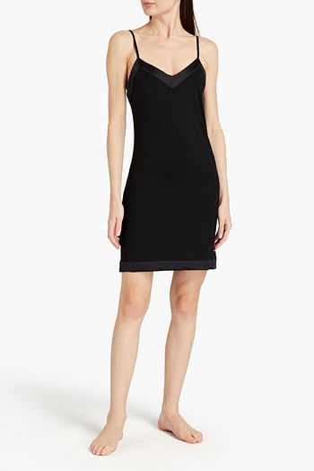CALVIN KLEIN Satin-trimmed modal-blend jersey chemise