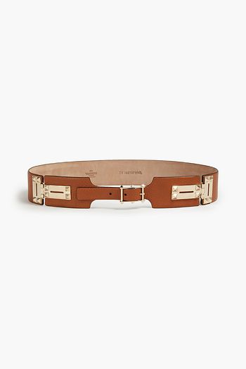 VALENTINO GARAVANI Rockstud textured-leather belt