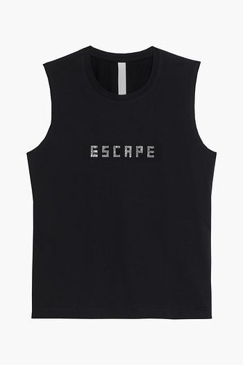 DION LEE Crystal-embellished cotton-jersey tank