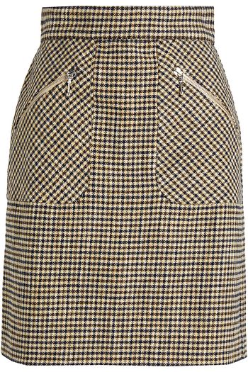 ALEXACHUNG Brushed houndstooth felt mini skirt