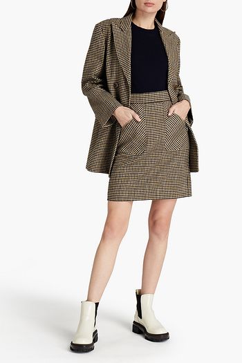 ALEXACHUNG Brushed houndstooth felt mini skirt