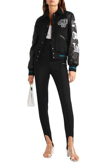 OFF-WHITE™ Printed twill skinny stirrup pants