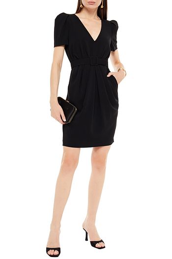 BADGLEY MISCHKA Belted crepe dress