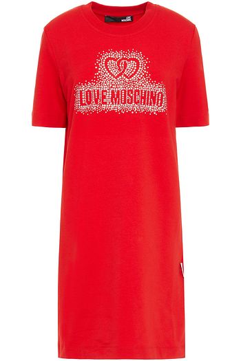 LOVE MOSCHINO Minikleid aus Frottee aus einer Baumwollmischung mit Kristallverzierung