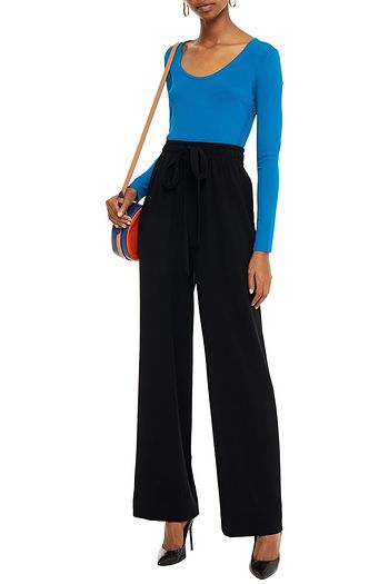 DIANE VON FURSTENBERG Hose mit weitem Bein aus Stretch-Crêpe