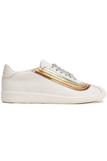 ZIMMERMANN Metallic-trimmed leather sneakers