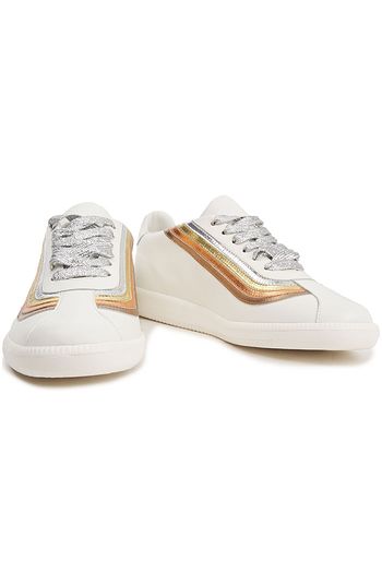 ZIMMERMANN Metallic-trimmed leather sneakers