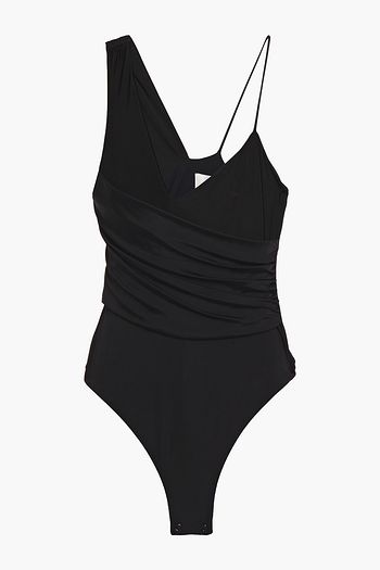 MICHELLE MASON Asymmetric draped stretch-jersey bodysuit