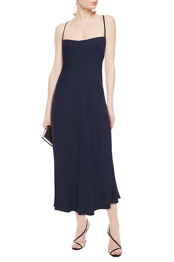 MICHELLE MASON Fluted crepe de chine midi dress