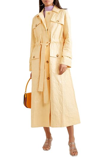 REJINA PYO Ava Trenchcoat aus Vinyl in Knitteroptik