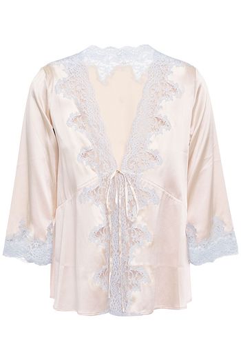 MYLA Lace-trimmed silk-blend satin pajama top