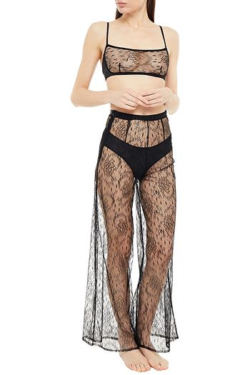 MYLA Darling Row silk-blend Leavers lace pajama pants