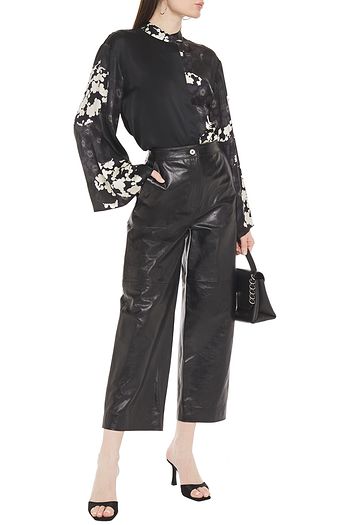 MCQ ALEXANDER MCQUEEN Cropped leather straight-leg pants