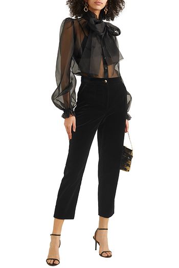 DOLCE & GABBANA Cropped Karottenhose aus Baumwollsamt