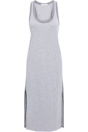 RAG & BONE Summer meliertes Midikleid mit Einsätzen aus Jersey aus einer Leinenmischung
