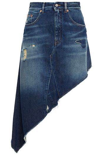 MM6 MAISON MARGIELA Asymmetric distressed denim mini skirt
