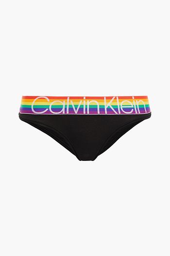 CALVIN KLEIN Striped cotton-blend jersey low-rise briefs