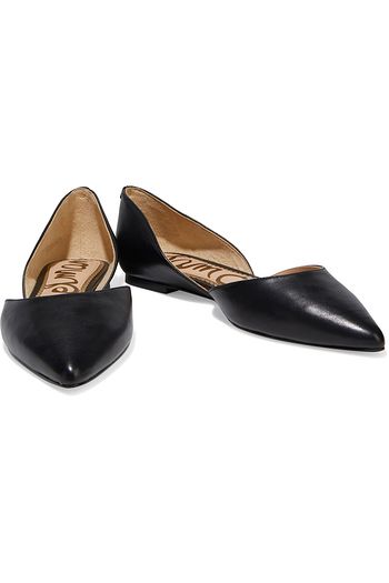 SAM EDELMAN Rodney textured-leather point-toe flats