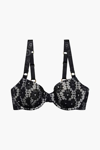 MYLA Victoria Park jacquard-trimmed lace and stretch-tulle underwired bra