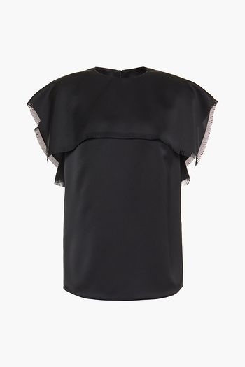 CEDRIC CHARLIER Fringed satin top