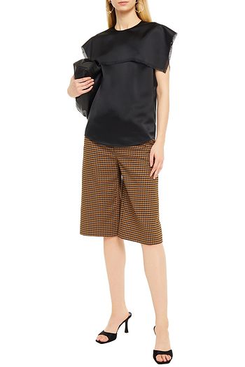 CEDRIC CHARLIER Fringed satin top