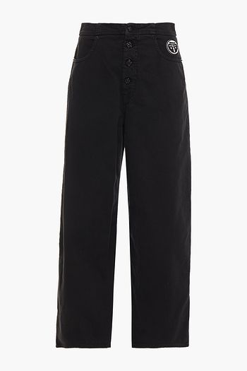 MM6 MAISON MARGIELA Cropped appliquéd boyfriend jeans