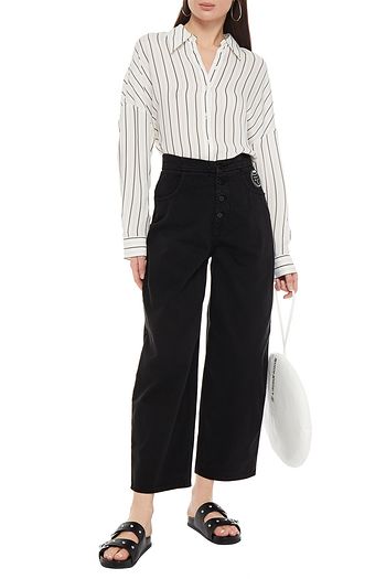 MM6 MAISON MARGIELA Cropped appliquéd boyfriend jeans