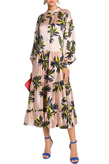 ROKSANDA Printed silk-satin midi dress